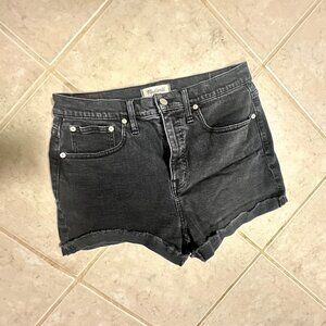 Madewell High-Rise Denim Shorts in Lunar Wash: Raw-Hem Edition